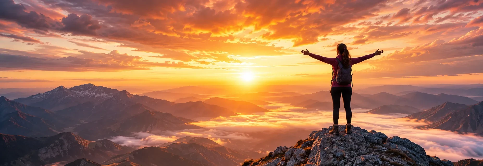Person on a mountaintop at sunrise — Our Recovery Program